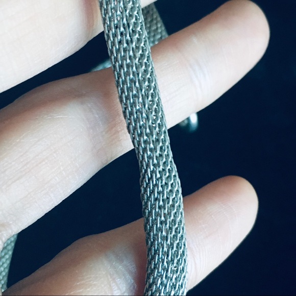 VINTAGE Silver Tone Snake Chain Pendant Necklace - Picture 5 of 15